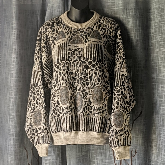 Vintage Sweaters - Vintage Alessandro B Grandpa Alpaca Wool Sweater